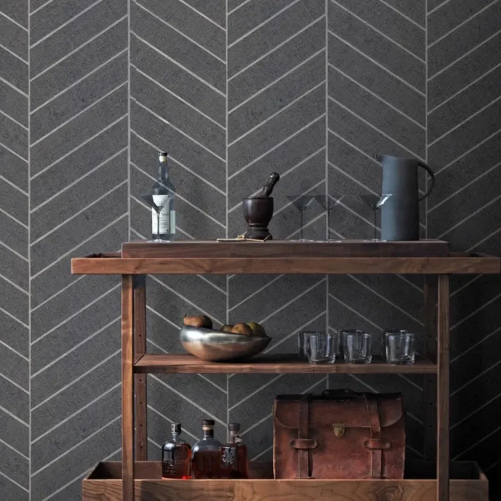 NWT Ronald Redding Wallpaper HO2107 Traveler Atelier Herringbone Gray 1 Bolt +